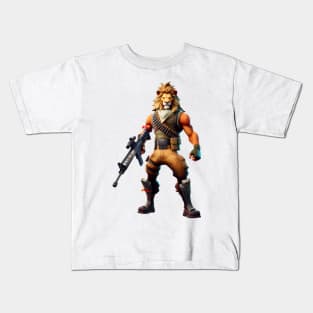 Fortnite-inspired lion design Kids T-Shirt